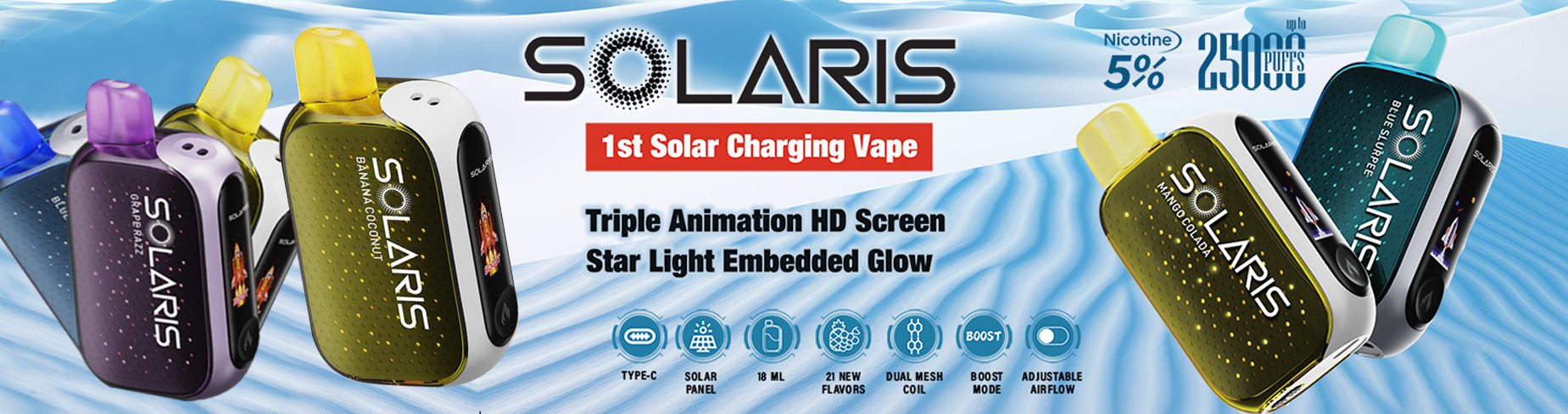 elf bar vape uk Review Solaris Solar Powered Disposable Device 25000 Puffs main image 1